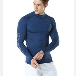 Tesla UPF 50 Rash Guard Long Sleeve Navy Swim Shirt